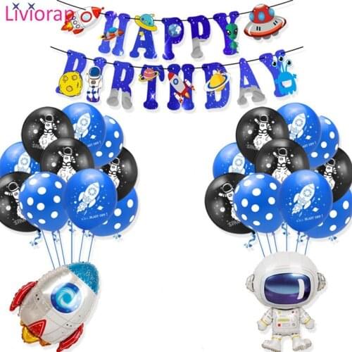 Liviorap Outer Space Party Supplies Rocket Foil Balloons Space Theme Party Balloons Baby Boy Birthday Party Decor Kids Favors