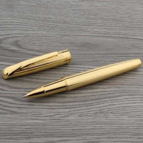 Metal Ball Point Pen Oblique Head Student Write Office Golden Rollerball Pen School Office Stationery