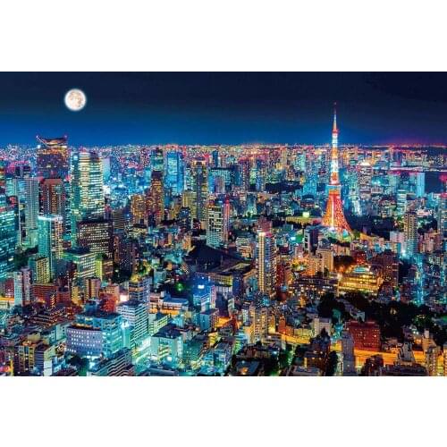 JMINE Div 5D Japan Tokyo Night City Full Diamond Painting cross stitch kits art High Quality Scenic 3D paint by diamonds