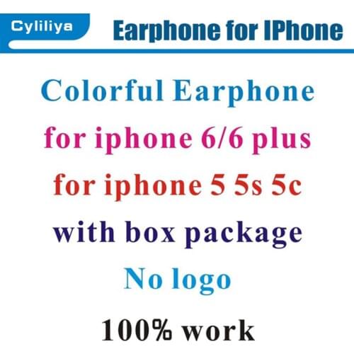 Lowest price Earphone For Iphone 6 6plus 5 Stereo With Mic Remote Control in retail box without logo 10 colors for choose 5pcs