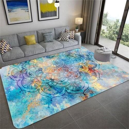 Nordic colorful starry sky mandala carpet living room gorgeous floor mat girl bedroom carpet tapestry bathroom mat doormat can b