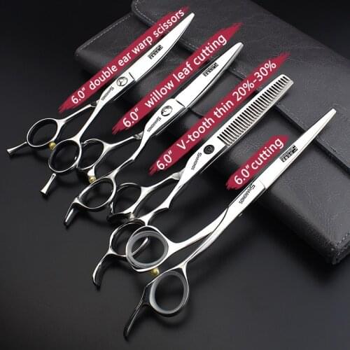 New Salon scissors Japan 440c special hairdressing scissors hairdressing anti-slip wear-resistant fine free thin custom logo