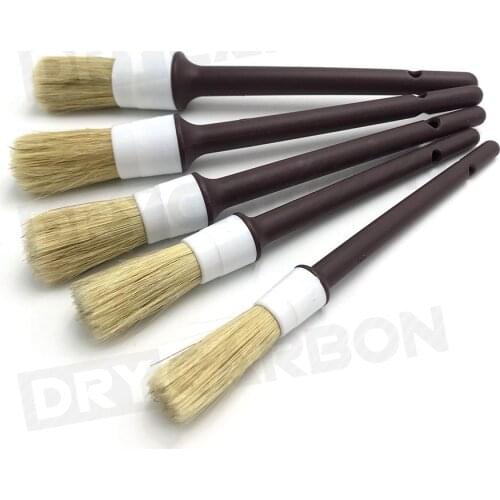 Plastic/Wooden Handle Car Exterior Interior Brush Boar Hair Bristles Brush For Interior Rims Wheels Cleaning Auto Detail