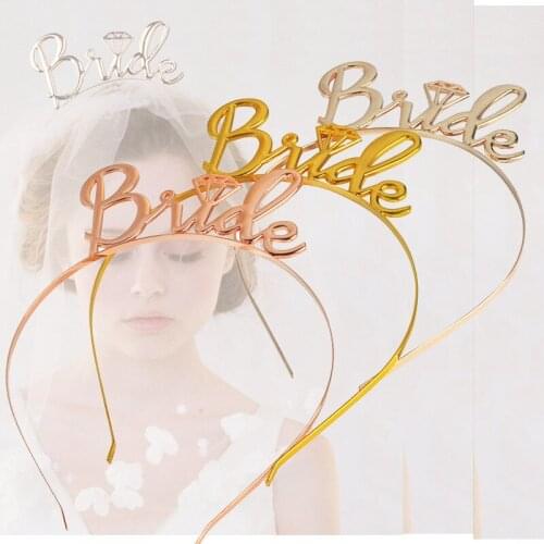 Wedding Hair Accessories Gold Bride to Be Set Bridesmaid Bridal Shower Hen Party Rhinestone Tiara Crown Bachelorette Party Favor