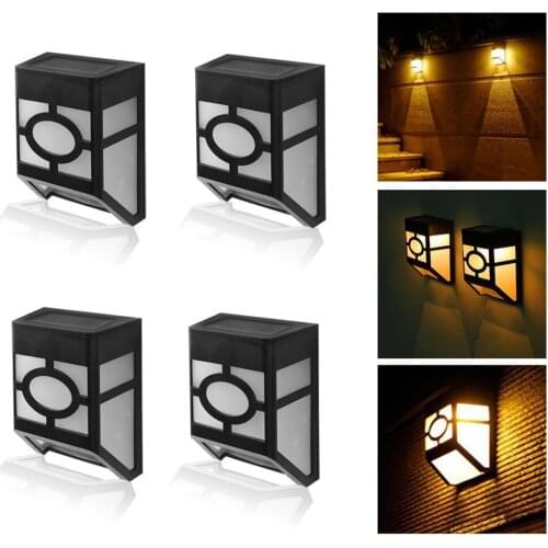 Solar LED Light Outdoor Home Garden Decoration Luz Lampy Solarne Éclairage Intérieur Jardin Fence Warm White Retro Wall Night