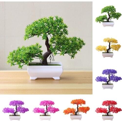 Welcoming Pine Bonsai Simulation Artificial Potted Plant Ornament Home Decor Party Christmas New Year Decorations 2021