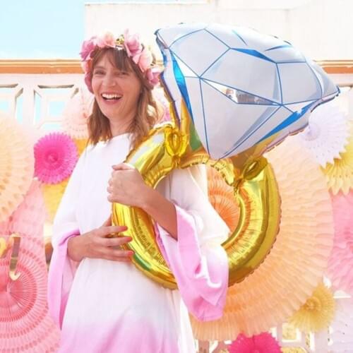 50pcs Diamond Foil Balloon 43inch Large Ring Helium Balloons Wedding Decoration Marriage Party Diamond Air Globos Supplies Gifts