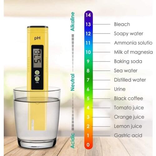 High Accuracy 0.01 LCD Digital PH Meter Tester for Water Food Aquarium Pool Hydroponics Pocket Size PH Tester Large LCD Display
