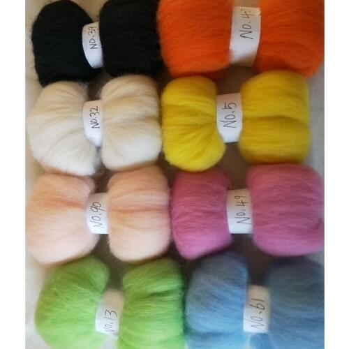WFPFBEC wool for felting merino wool fiber 20g/color 8colors total 160g NO.1
