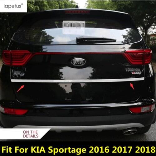 Lapetus For 2016 - 2018 KIA SPORTAGE QL CHROME REAR TRUNK COVER TAILGATE TRIM HATCH BACK DOOR HANDLE MOLDING BOOT GARNISH STRIP