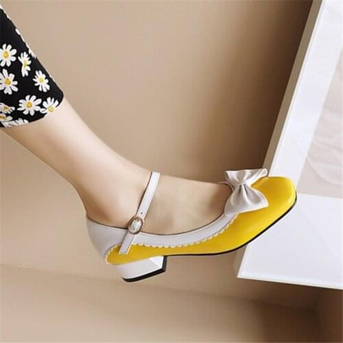 PXELENA 34-48 Large Size 6 Candy Color Bordered Women Lolita Shoes 2021 Spring Fall Girls Party Dance Uniform Student Pumps Lady