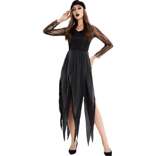 Halloween Women Costume Vampire Ghost Bride Dress Horror Skull Witch Role Play Performance Cosplay Costumes Queen Maxi Dresses