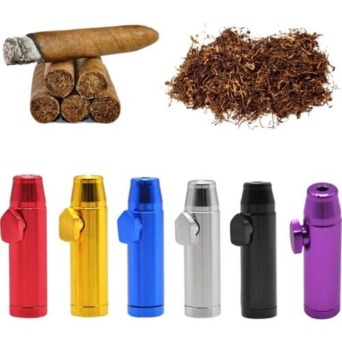 1Pc Travel Portable Metal Snuffer Powder Dispenser Snorter Flat Mouth Tips Bullet Rocket Shape Nasal Sniff Vial Tube Bottle Alum