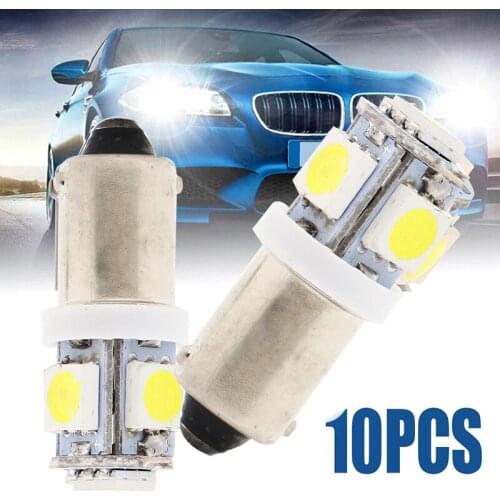 10pcs DC 12V 24V BA9S W6W 5050 5 SMD LED Bulb Auto Lamp Wedge Marker LED Car Truck Indicator Signal Light Parking Reading 60Lm