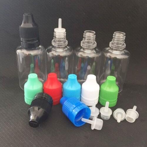 100pcs 30ML PET Dropper Bottle With Tamper Childproof Cap ,With Long Thin Tip Dropper Pet Clear Empty Bottles E Liquid Bottle