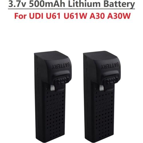 2Pcs/Set Original 3.7V 500mAh Lipo Battery For UDI U61 U61W A30 A30W Drone RC Quadcopter Spare Parts Drone Battery