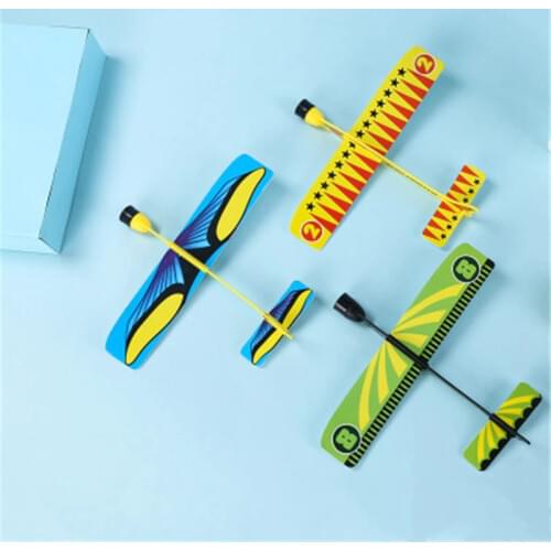 22CM plastic Hand Throw Airplane Rubber Band Ejection Outdoor Launch Glider Plane Gift Interesting Toys For Children Kids Game
