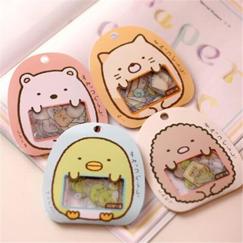 50 Pcs/lot(1 Bag) Diy Cute Cartoon Kawaii Pvc Stickers Lovely Cat Bear Sticker for Diary Decoration