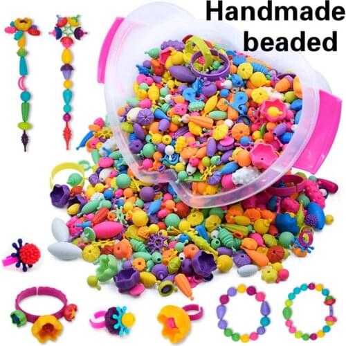 500pcs DIY Handmade Beaded Toy Belt Storage Box Barreled Girl Creative Play Imagination Bracelet Educational Toy