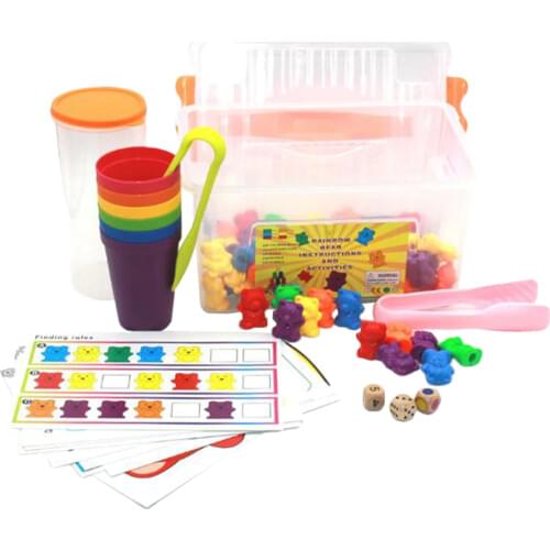 90 Pieces Counting Bears Sorting Bears Sorting Math Skill with Rainbow Cups