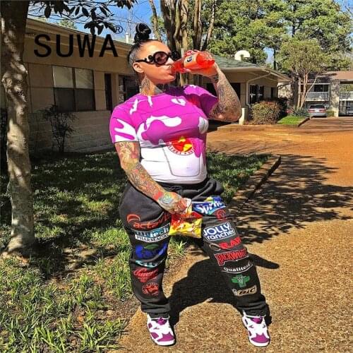 Tie Dye Dance Vintage Skinny Pencil Trousers Sweatpants Women High Waisted Pants K-Pop Style Jogger Leggings Streetwear