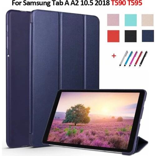 Coque For Samsung Galaxy Tab A 2018 10.5 Case PU Leather Soft Back Stand Tablet Cover For Samsung Tab A A2 10.5 2018 T590 T595