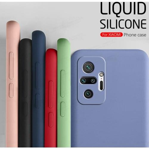 Liquid Silicone Case For Xiaomi Redmi Note 10 Case Xiomi Redme Note10 Pro Not 10Pro Colorful Candy Shockproof Phone Cover Coque