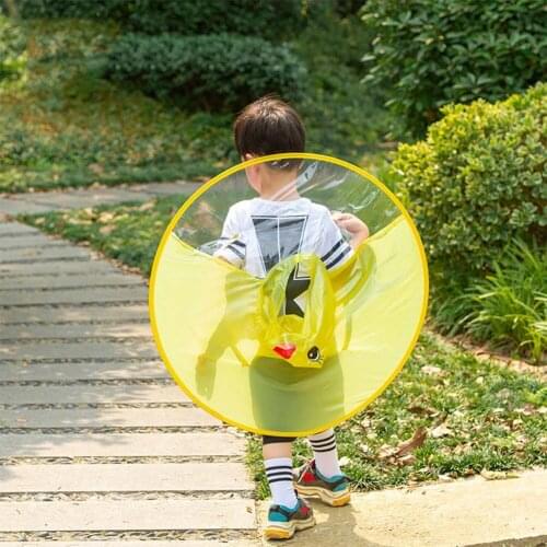 Children Rain Coat PEVA Waterproof Cute Duck Hooded Raincoat Kids Rainwear Poncho for Boys Girls STTA889