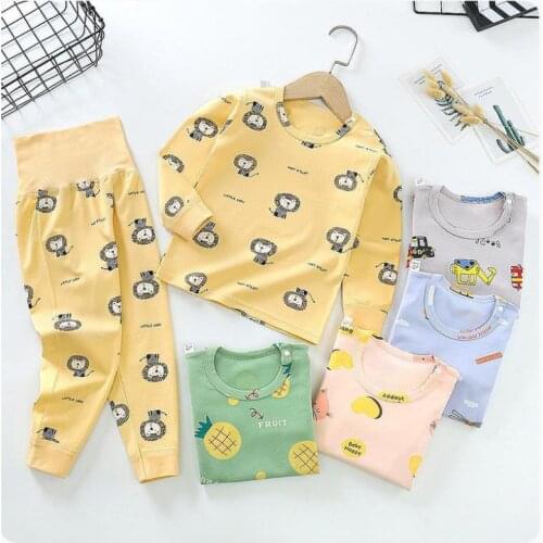 Baby Kids Pajamas Set Cotton Boys Sleepwear Suit Autumn Girls Pajamas Long Sleeve Tops+pants 2pcs Childrens Clothing Sets