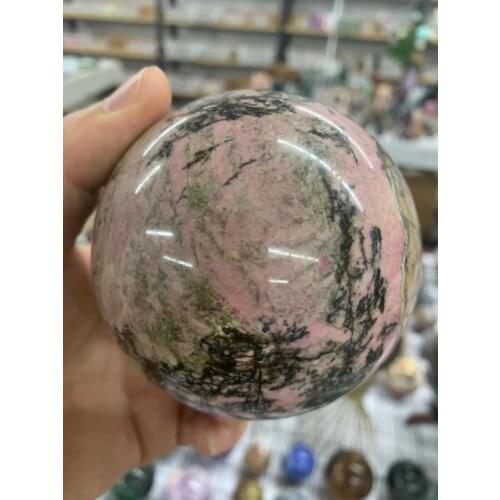 Natural plum tourmaline crystal ball, natural gem, reiki ball healing gem