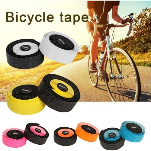 PU Leather Anti-slip Bicycle Grips Road Bike Tape Handle MTB Cork Handlebar Adhesive Tape Bar Plugs Straps Mountain Belt
