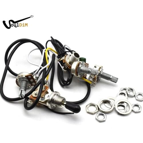 Lp Electric Guitar Pickups Wiring Harness Kit 2V1T 500K Pots 3 Way Switch with Output Jack for LP Electric Guitar