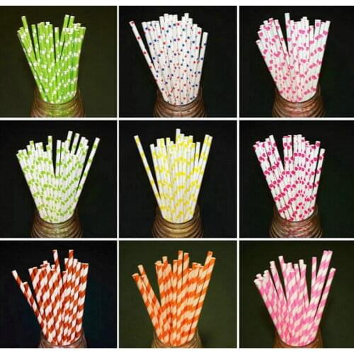 Creative straw Degradable paper straw colorful straw suction Cocktail Bar straws
