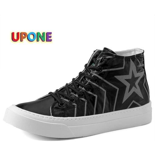 UNONE Brand Black Sneakers Men Outdoor High Top Superstar Skate Shoes Star Printing Luxury Men Original shoes deportivas hombre