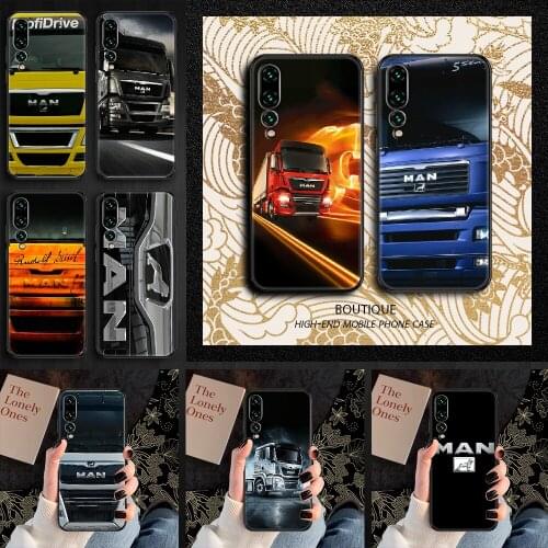 Man truck Phone case For Huawei P Mate P10 P20 P30 P40 10 20 Smart Z Pro Lite 2019 black silicone prime fashion cell cover