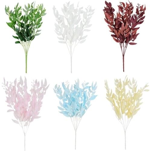 New Artificial Plants Willow Leaves Branches Fake Flower Plant Wedding Shooting Prop Home Decoration Scrapbooking Accessories