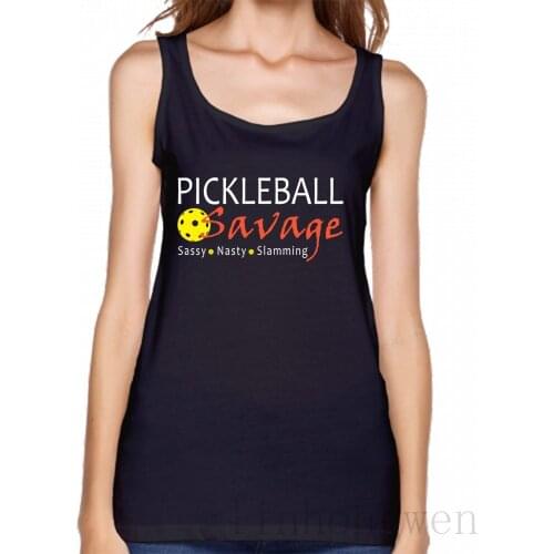 Pickleball Savage Tank Top Gift Spring Autumn Designing Tops Tee Normal Round Collar Novelty Funny Casual Vest