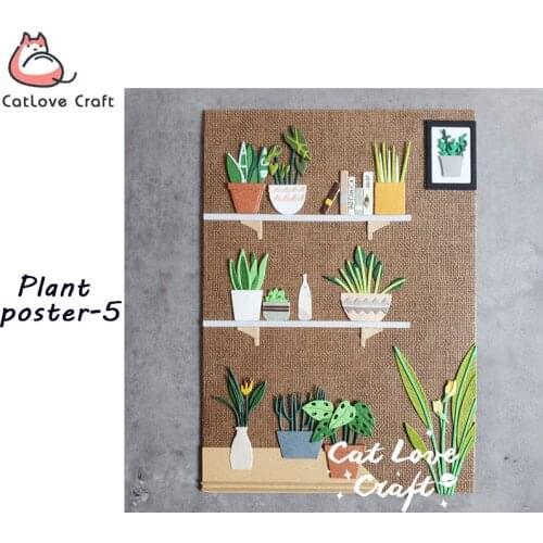 Catlove Plant Poster-5 Metal Cutting Dies Scrapbooking Mold Stencil Die Cuts Card Making DIY Craft Embossing New Dies For 2020