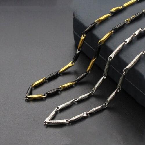 2-3mm Flat Stainless Steel Chain Necklace For Women Men gold black color Jewelry Necklaces & Pendants Charms Jewellery 19.6inch
