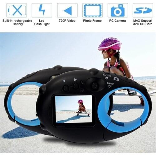 Portable Anti-lost 1080P FullHD Mini Child Digital Camera with Flash Light 5MP 4x Zoom Keychain Type Camra for Children Kids Cam