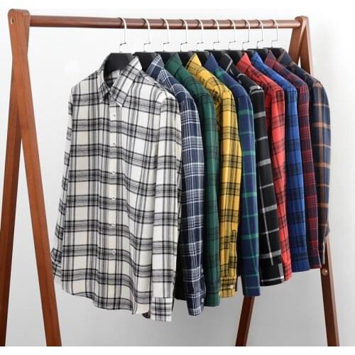 Plus Size 5XL 6XL 7XL Mens Long-Sleeve Regular-fit Casual Cotton Shirt 2021 Four Seasons Men Casual Fashion Plaid Loose Shirts