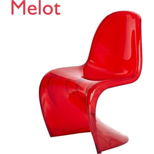 High-End Luxury Creative S Chair Transparent Chair Modern Minimalist Coffee Chair Crystal Acrylic Plastic Dining Chair