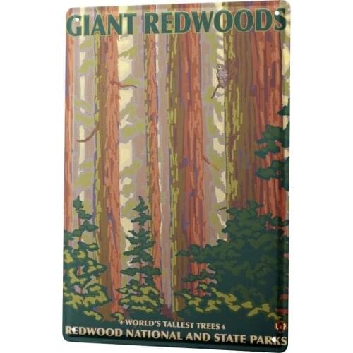 SINCE 2004 Tin Sign Metal Plate Decorative Sign Home Decor Plaques Holiday Travel Agency Redwood National Park