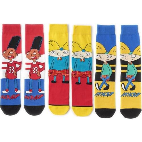 SP912 1 Pair Cartoon Anime Sock Casual Creative Soft Comfortable Funny Novelty Men Cotton Happy Skateboard Socks