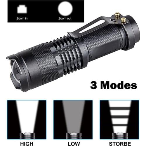 LED Flashlight 3000lumens Outdoor Powerful Camping Flashlight Waterproof Bicycle Light Adjustable Zoom Focus Torch 18650 battery