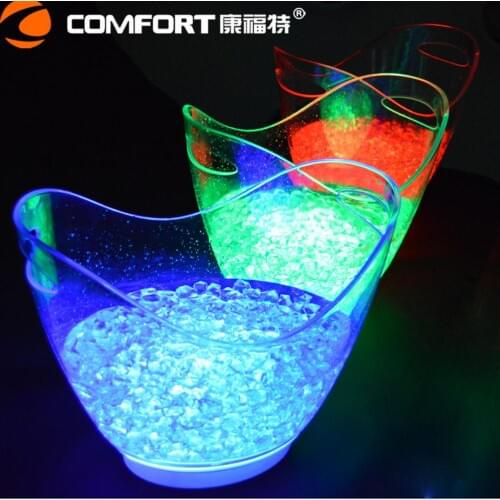 LED Ice Bucket Color Changing Bar Beer Ice Buckets Ice Wine Luminous Barrel Rechargeable Changing Bucket for Party, Home