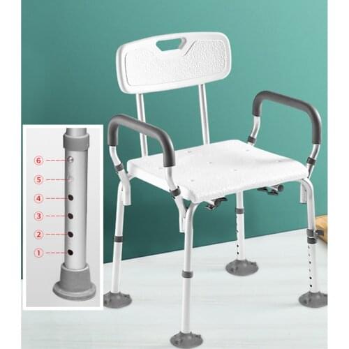 Bathroom shower stool child safety swivel stool shower chair non-slip height adjustable stool aluminum alloy