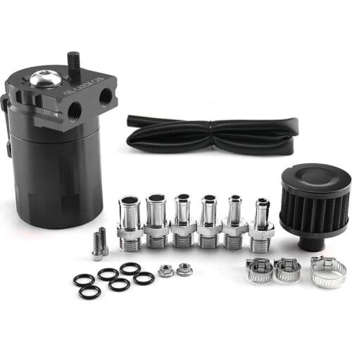 Baffled Aluminum Oil Catch Can Reservoir Tank / Oil Tank With Filter Universal QC0124