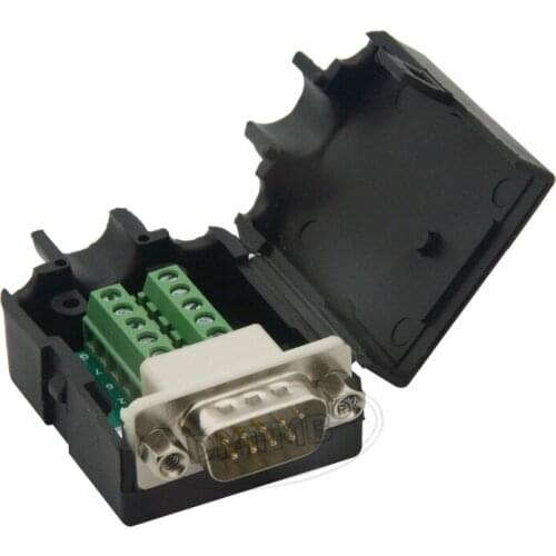 Golden plate DB9 COM RS232 male connector with back side screw connector