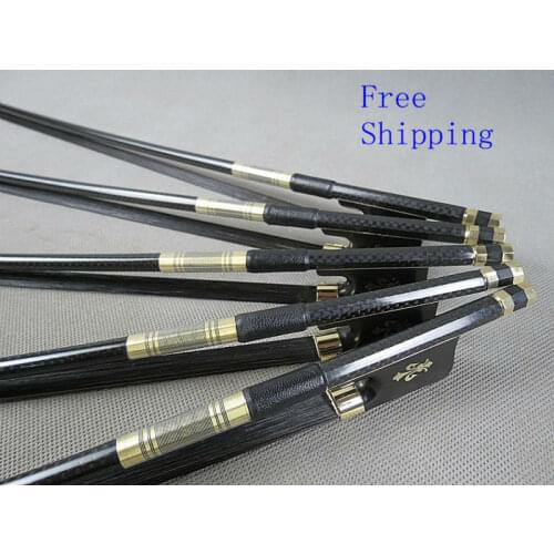 1 PC Strong Professional plaid Carbon fiber violin bow 4/4,good balance,nataul black Horsehair round stick free shipping